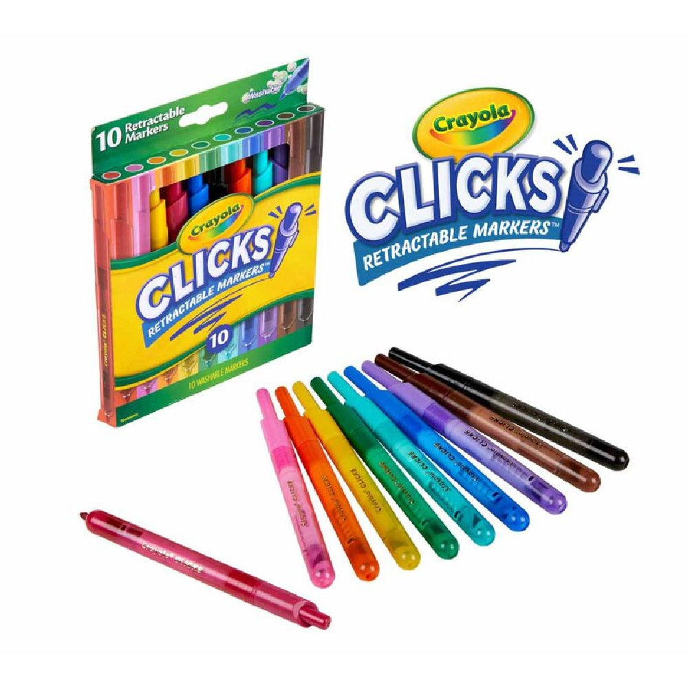 CRAYOLA LLC Crayola Clicks Washable Markers – 10 Count Retractable, No Cap Needed - Image 2