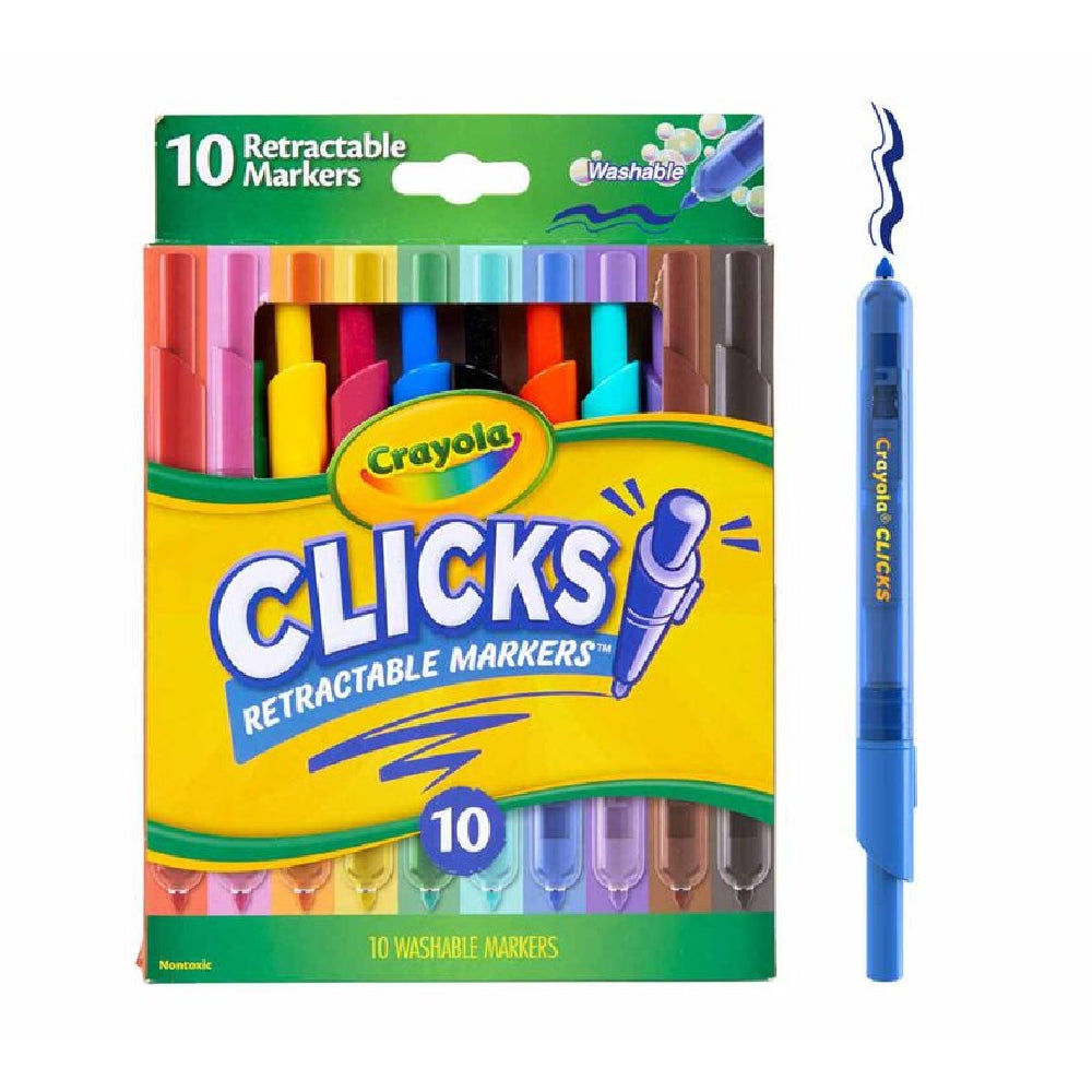 CRAYOLA LLC Crayola Clicks Washable Markers – 10 Count Retractable, No Cap Needed - Image 3