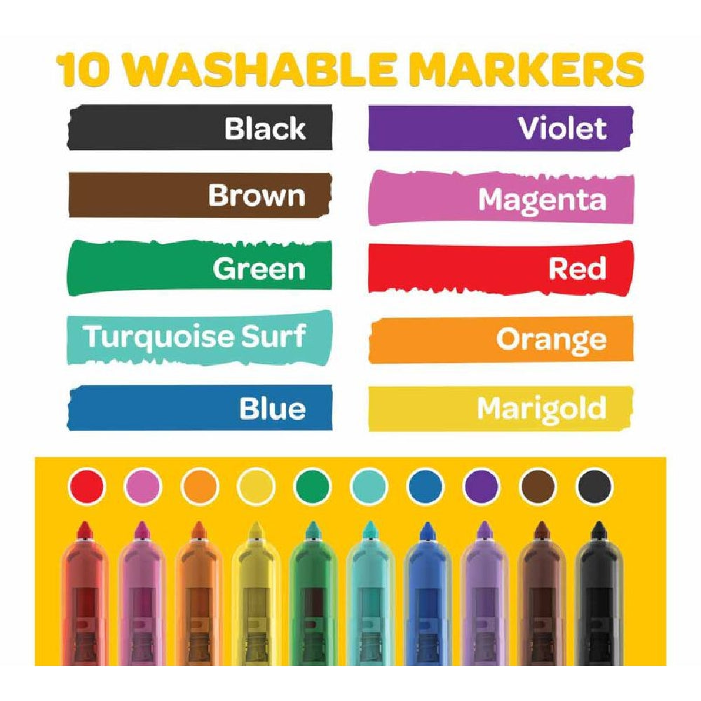 CRAYOLA LLC Crayola Clicks Washable Markers – 10 Count Retractable, No Cap Needed - Image 7