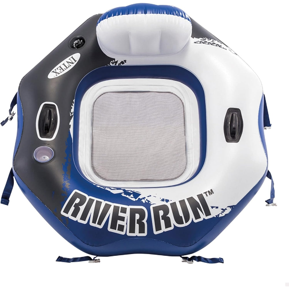 INTEX River Run Connect Inflatable Lounge – Linkable Water Tube with Built-in Cooler & Backrest