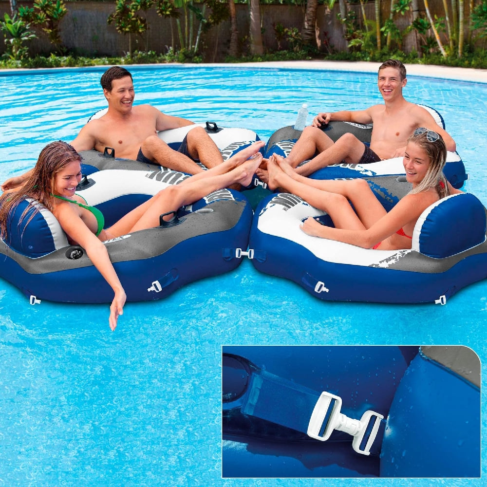 INTEX River Run Connect Inflatable Lounge – Linkable Water Tube with Built-in Cooler & Backrest - Image 3
