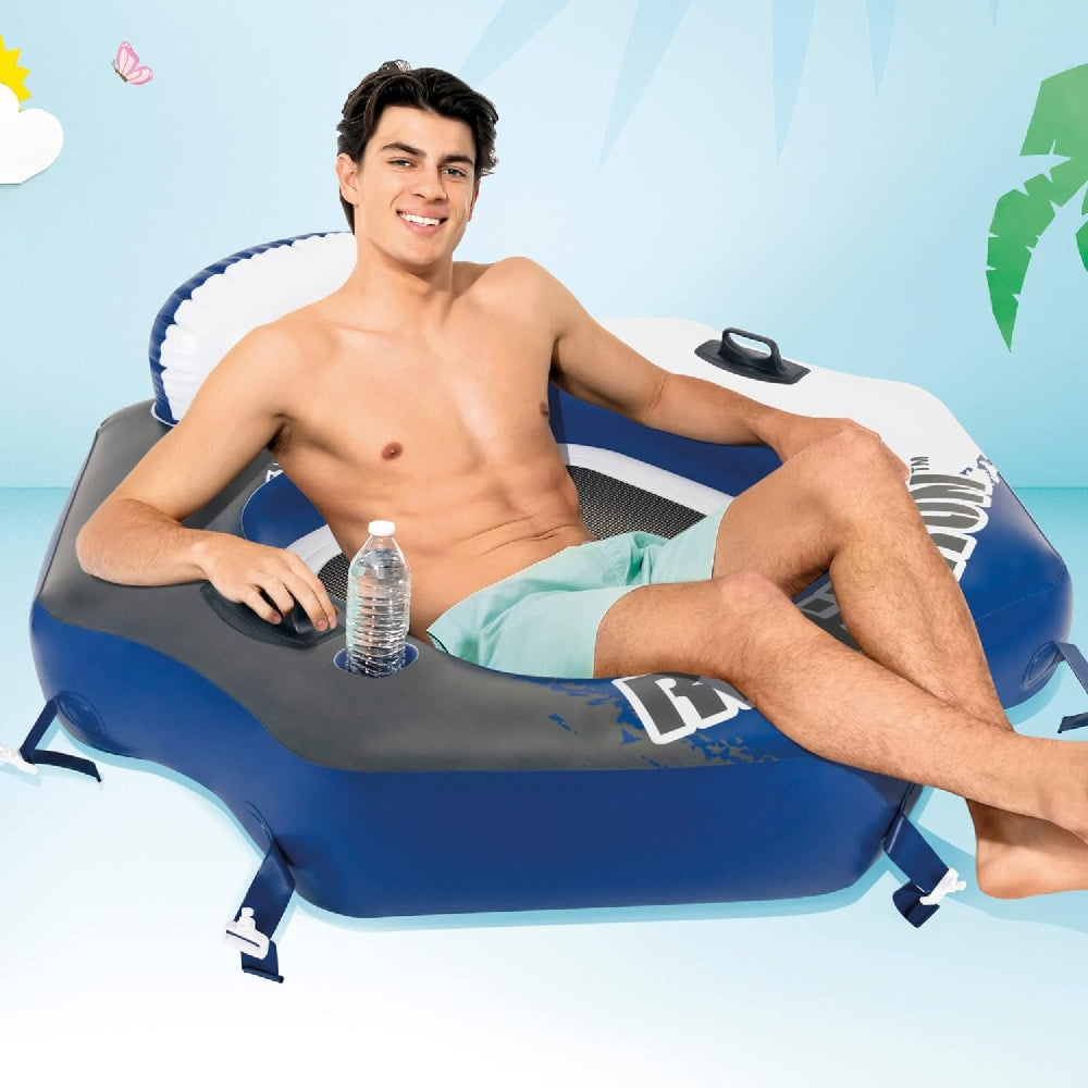 INTEX River Run Connect Inflatable Lounge – Linkable Water Tube with Built-in Cooler & Backrest - Image 4