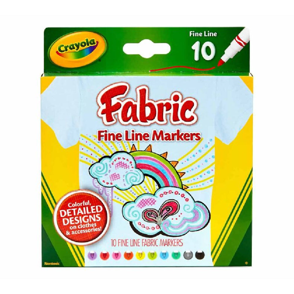 CRAYOLA LLC Crayola Fine Line Fabric Markers Unisex, 5-7 Years, Pack of 10 - Image 3