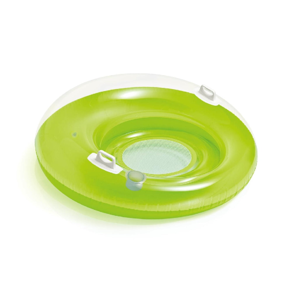 INTEX Sit 'N Float Inflatable Lounge – Transparent Chair-Style Swim Float with Cup Holders and Backrest - Image 2
