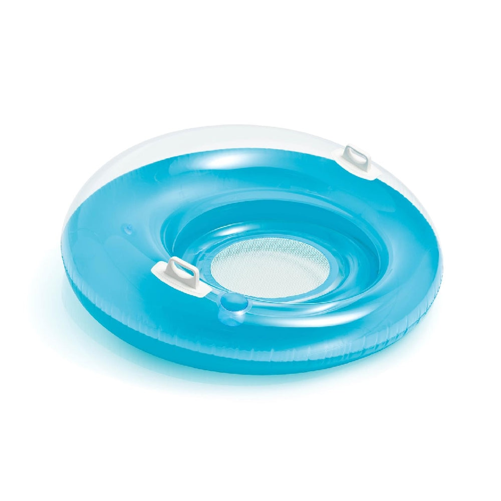 INTEX Sit 'N Float Inflatable Lounge – Transparent Chair-Style Swim Float with Cup Holders and Backrest - Image 3