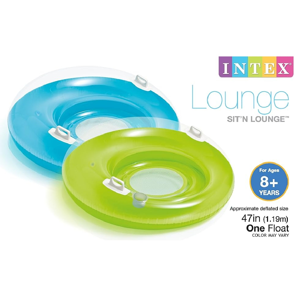 INTEX Sit 'N Float Inflatable Lounge – Transparent Chair-Style Swim Float with Cup Holders and Backrest - Image 6