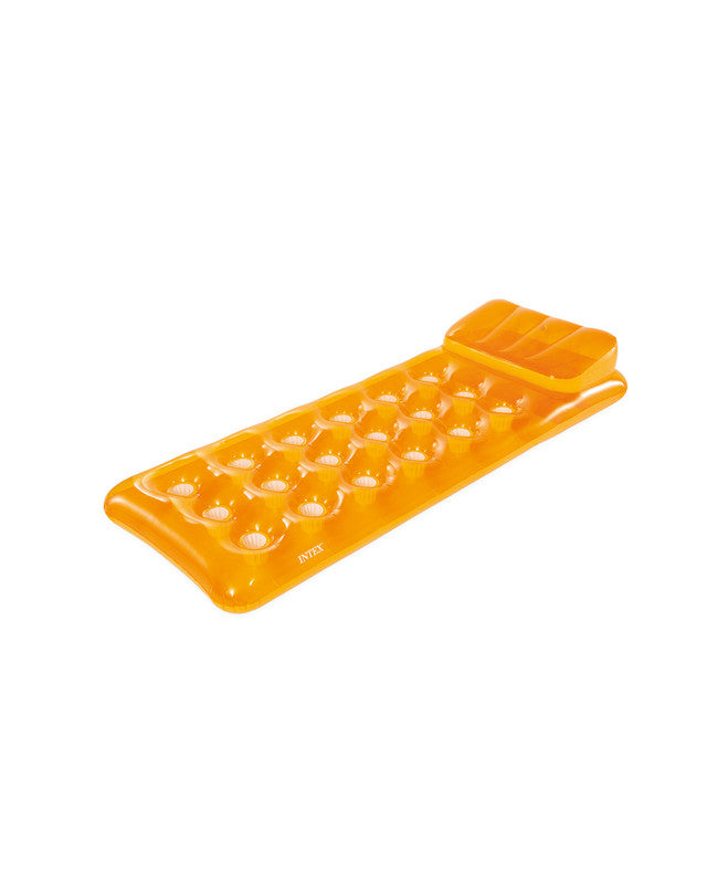 INTEX 18-Pocket Fashion Mat Float – High-Visibility Colorful Inflatable Mattress with Built-in Pillow (13+) - Image 2