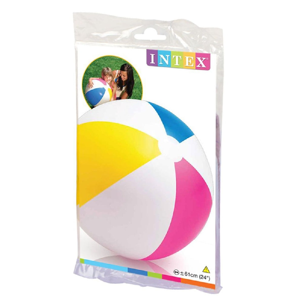 INTEX 24in Large Glossy Beach Ball – Heavy-Duty Inflatable Play Ball for Outdoor Summer Fun - Image 2