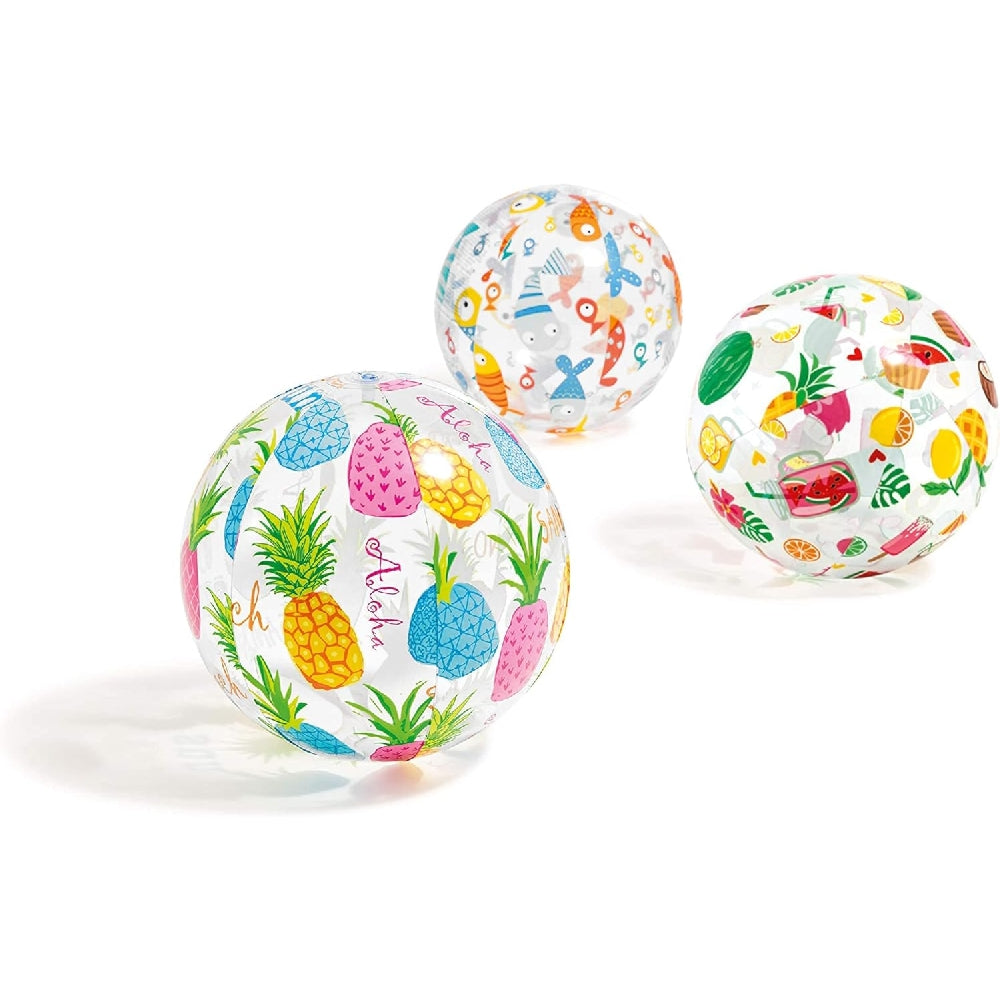 INTEX Lively Printed Beach Ball – High-Visibility Patterned Inflatable Ball for Pool Parties