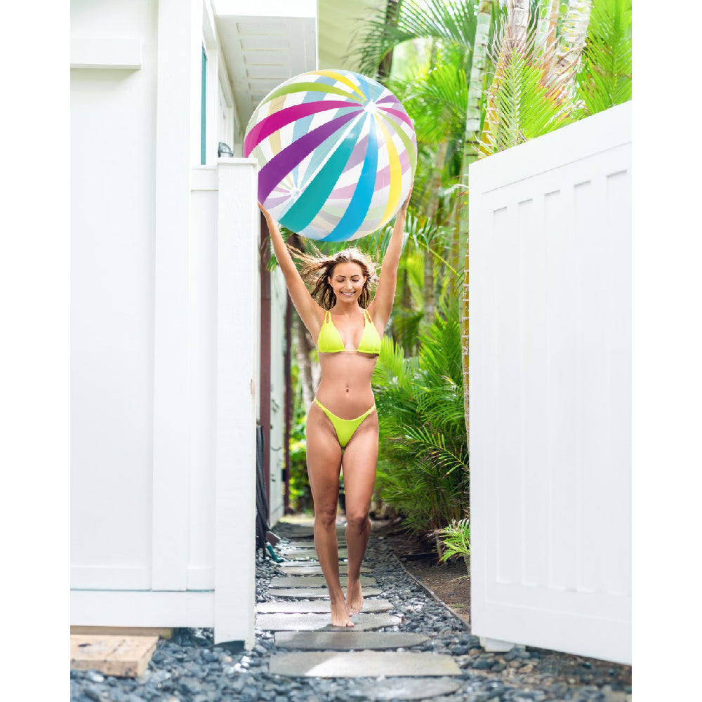 INTEX Jumbo Inflatable Beach Ball – Oversized Classic Multi-Color Outdoor Play Ball for Games - Image 2