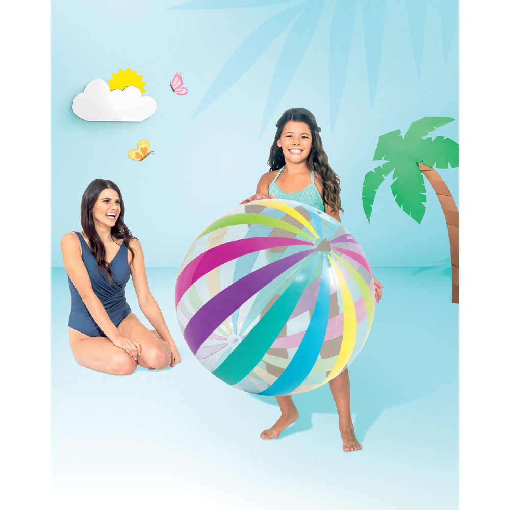 INTEX Jumbo Inflatable Beach Ball – Oversized Classic Multi-Color Outdoor Play Ball for Games - Image 4
