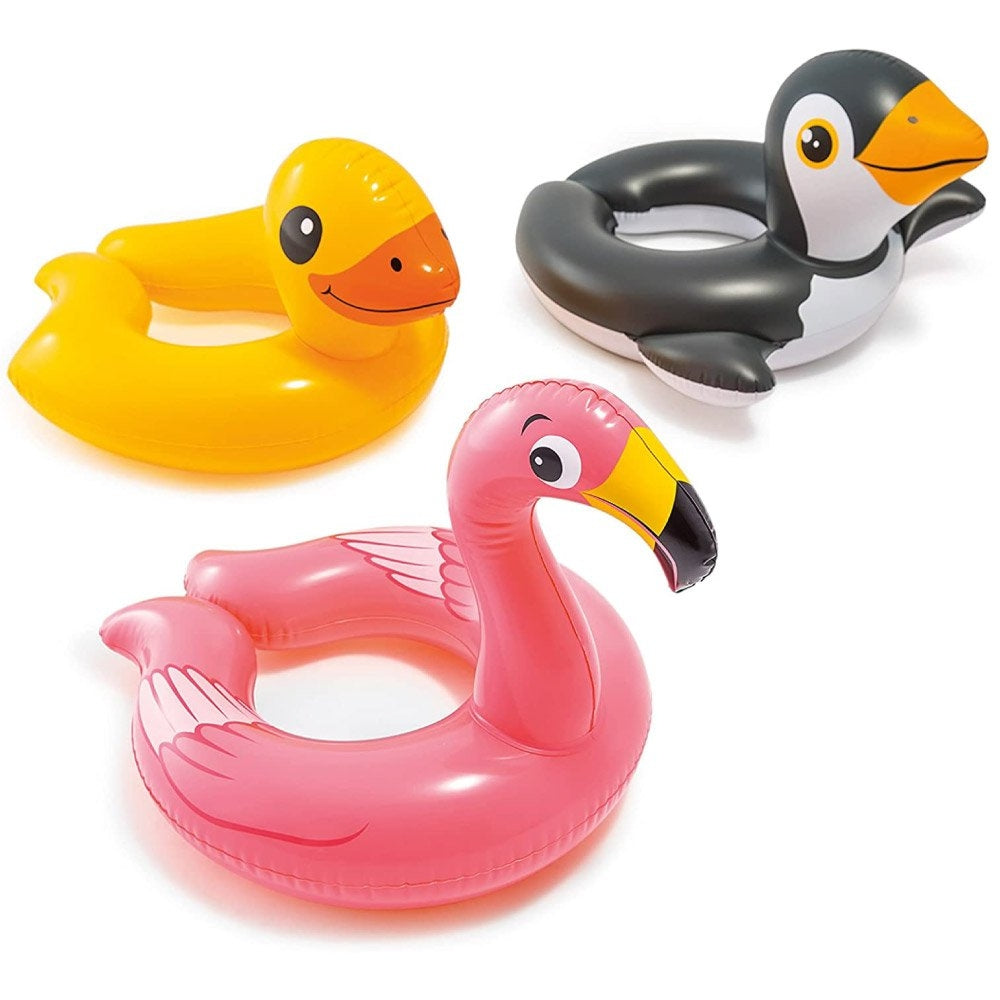 INTEX Animal Split Ring Floats – Easy-On Open-Back Inflatable Tubes for Toddlers
