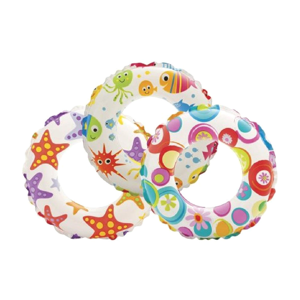 INTEX Lively Print Junior Swim Ring – Vibrant 20in Inflatable Pool Tube for Preschoolers