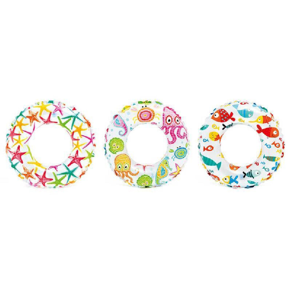 INTEX Lively Print Swim Ring – Bold Patterned Inflatable Pool Tube for Supervised Backyard Swimming