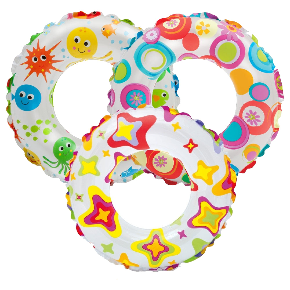 INTEX Lively Print Swim Ring – Bold Patterned Inflatable Pool Tube for Supervised Backyard Swimming - Image 2