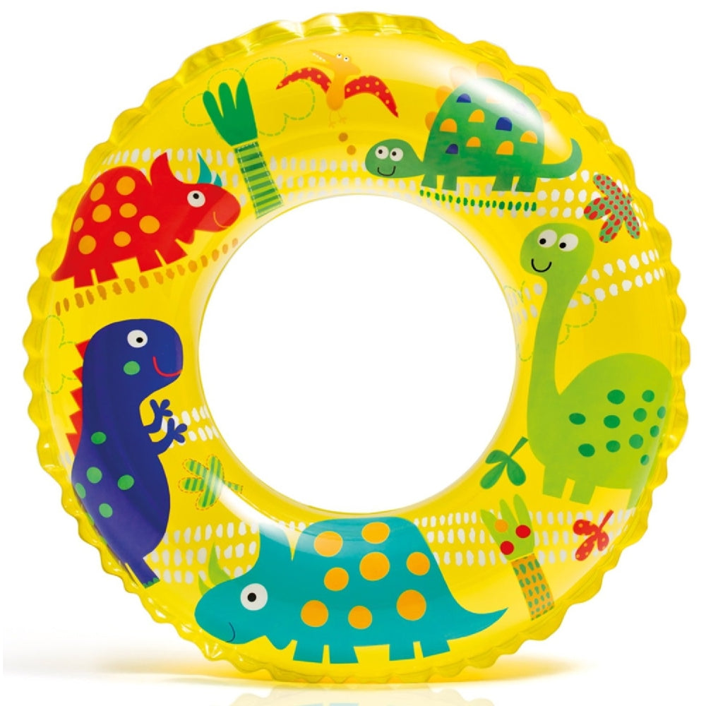 INTEX Transparent Swim Ring Float – Clear Inflatable Pool Tube with High-Contrast Geometric Designs - Image 3