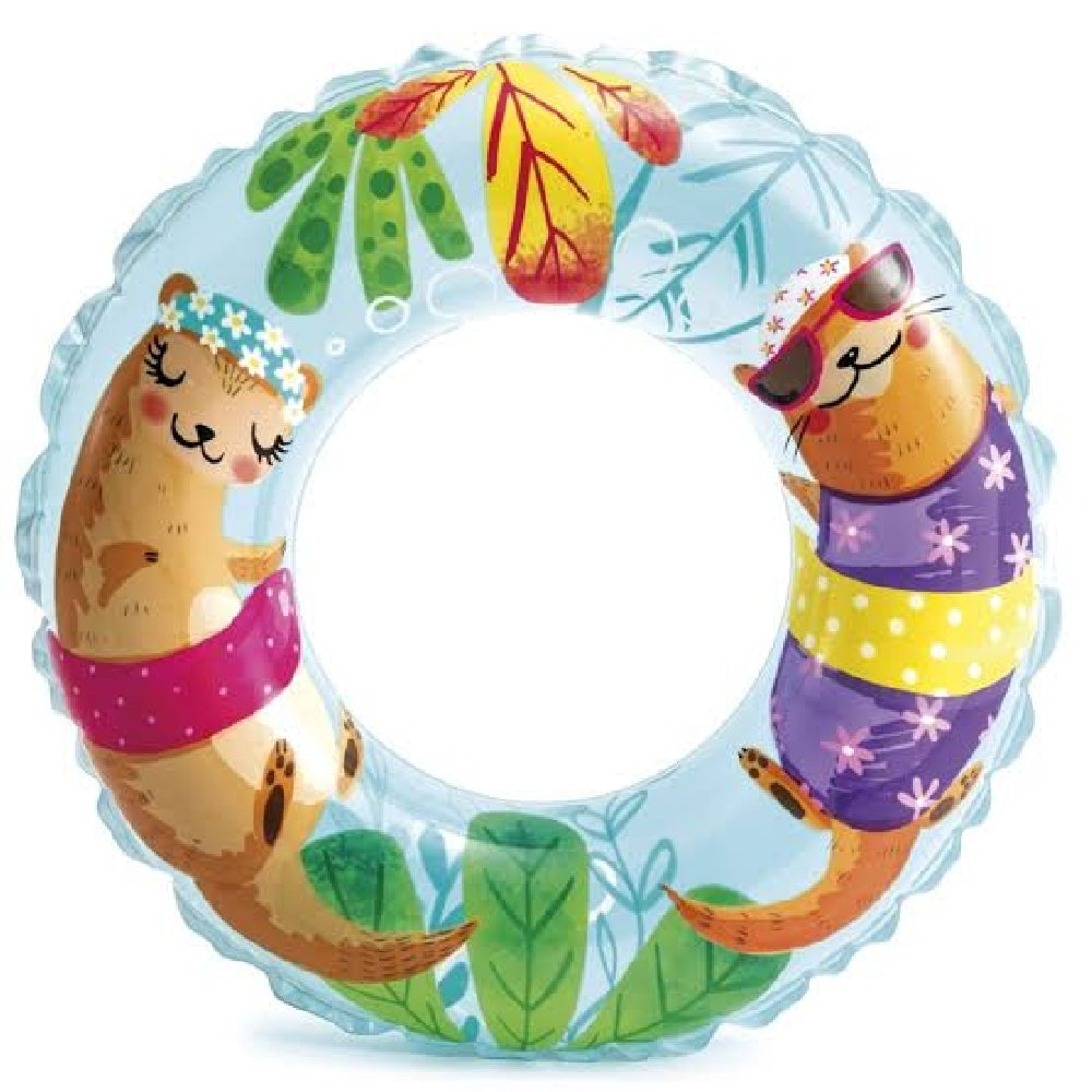 INTEX Transparent Swim Ring Float – Clear Inflatable Pool Tube with High-Contrast Geometric Designs - Image 5