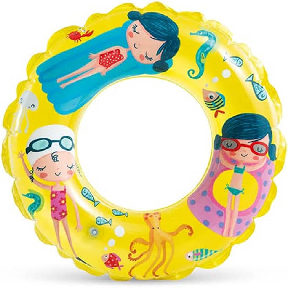 INTEX Transparent Swim Ring Float – Clear Inflatable Pool Tube with High-Contrast Geometric Designs - Image 6