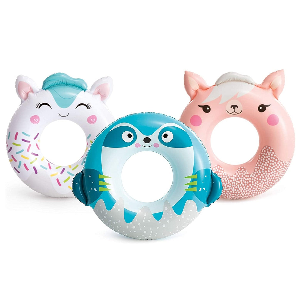INTEX Cute Animal Inflatable Tubes – Small Character Swim Rings for Toddlers & Preschoolers