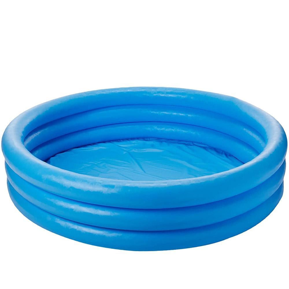 INTEX 3-Ring Crystal Wading Pool – Classic Tri-Color Inflatable Backyard Pool for Kids - Image 3