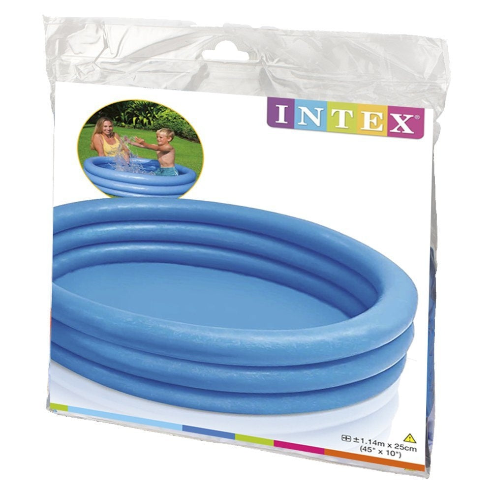 INTEX 3-Ring Crystal Wading Pool – Classic Tri-Color Inflatable Backyard Pool for Kids - Image 4
