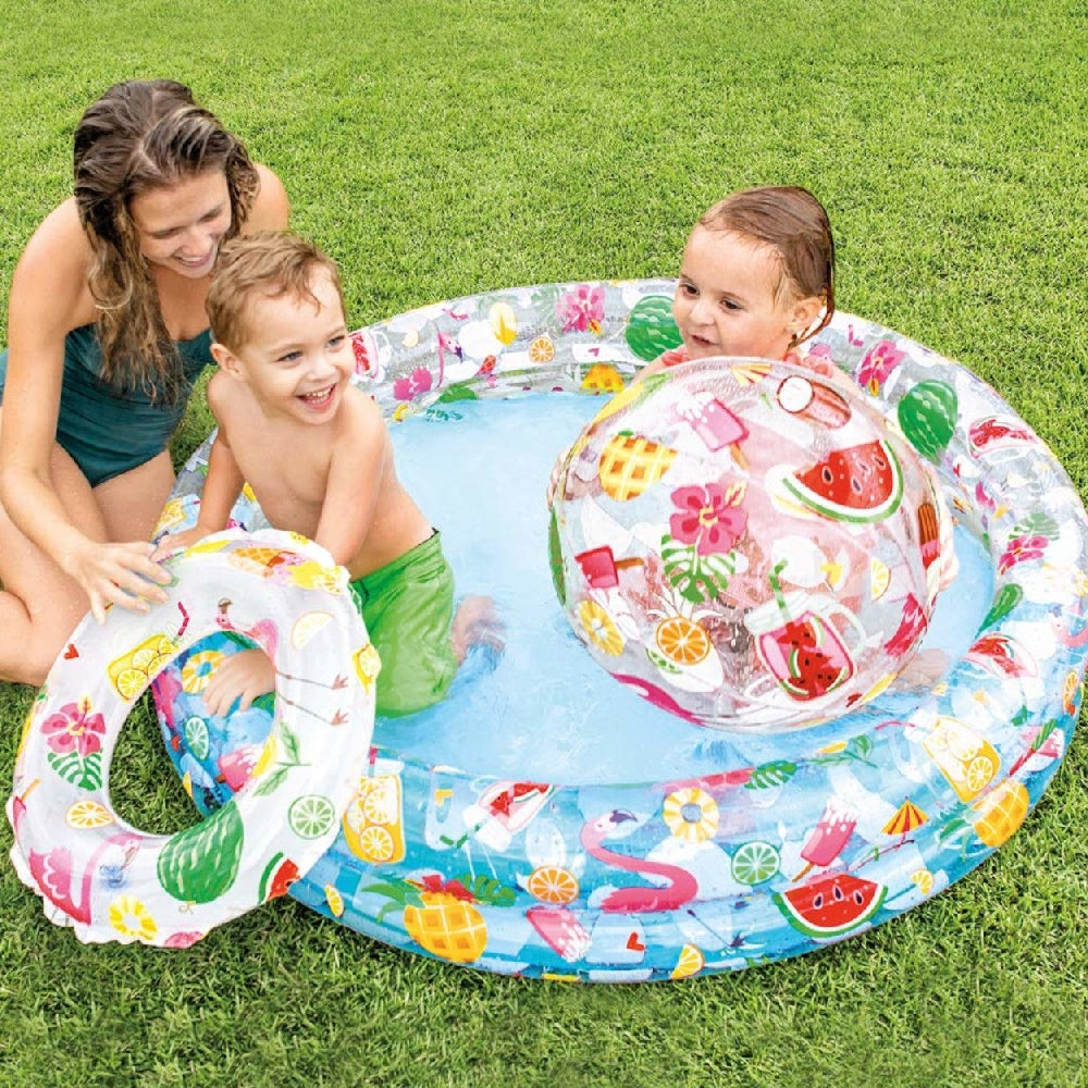 INTEX Just So Fruity Inflatable Pool Set (Pack of 3) – Assorted Vibrant Fruit Graphic Wading Pools for Kids - Image 3