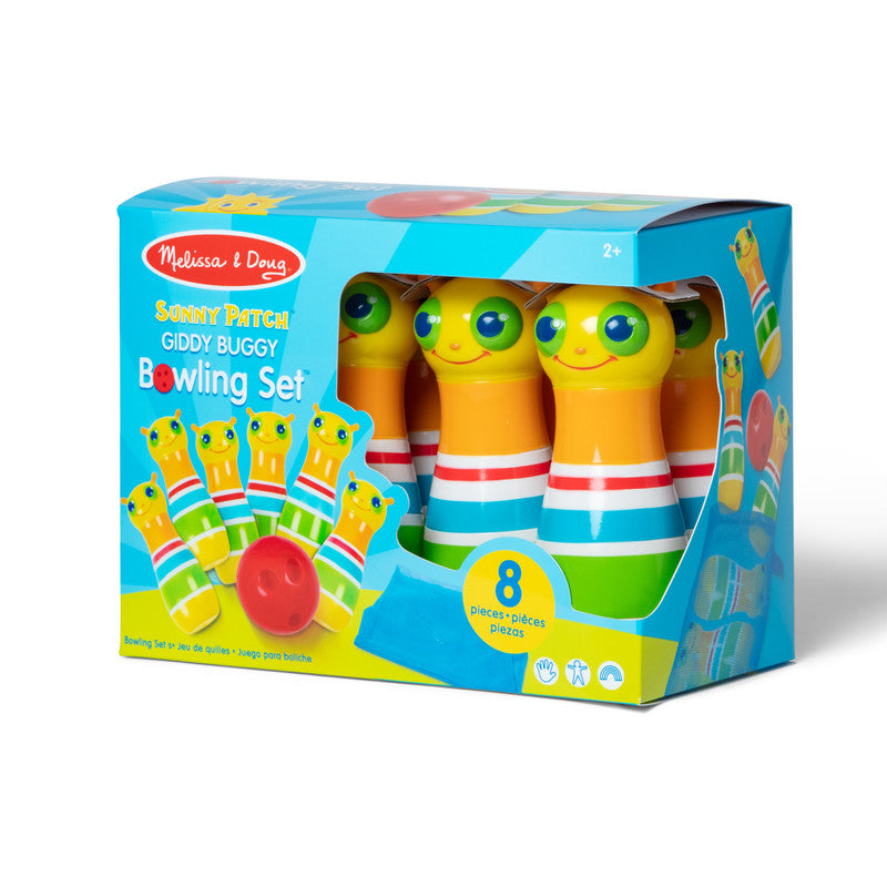 SMD _MELISSA & DOUG _SPIN MASTER Melissa & Doug Sunny Patch Giddy Buggy Bowling Action Game - 6 Bug Pins, 1 Plastic Ball