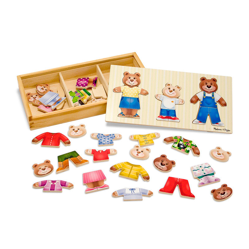 SMD _MELISSA & DOUG _SPIN MASTER Wooden Bear Family Dress-Up Puzzle - Image 2