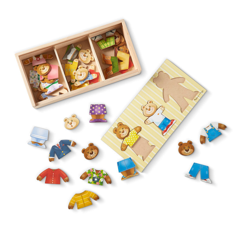 SMD _MELISSA & DOUG _SPIN MASTER Wooden Bear Family Dress-Up Puzzle - Image 3