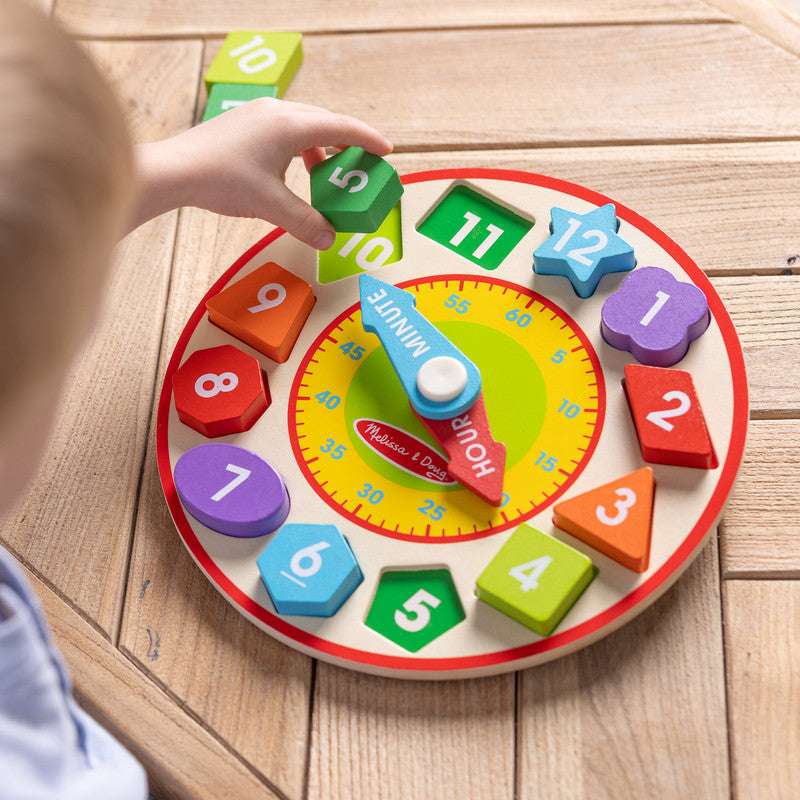 SPINMASTER Melissa & Doug Melissa & Doug Shape Sorting Clock - Wooden Educational Toy - Image 3