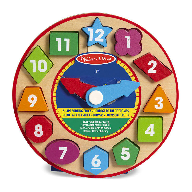 SPINMASTER Melissa & Doug Melissa & Doug Shape Sorting Clock - Wooden Educational Toy - Image 2