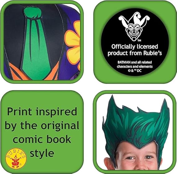  The Joker Classic Costume for Kids | DC Comics Villain Outfit with Jacket & Vest | Size Small (4-6 Years)