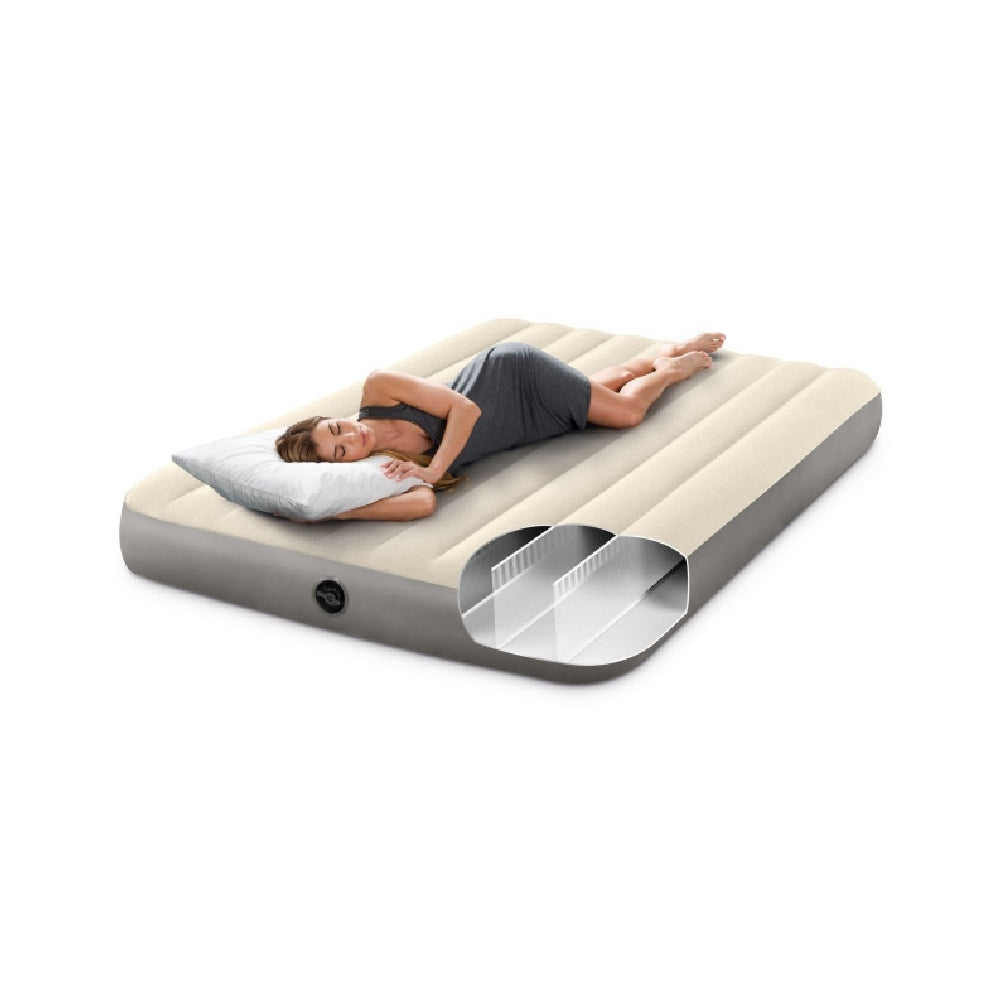INTEX Queen Dura-Beam Single High Airbed – Essential Guest Bed with Fiber-Tech Support & Velvety Surface - Image 4