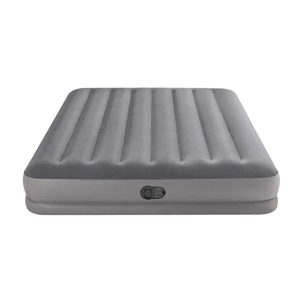 INTEX Queen Dura-Beam Prestige Airbed with USB Pump – Puncture-Resistant Inflatable Mattress for Indoor/Outdoor Use