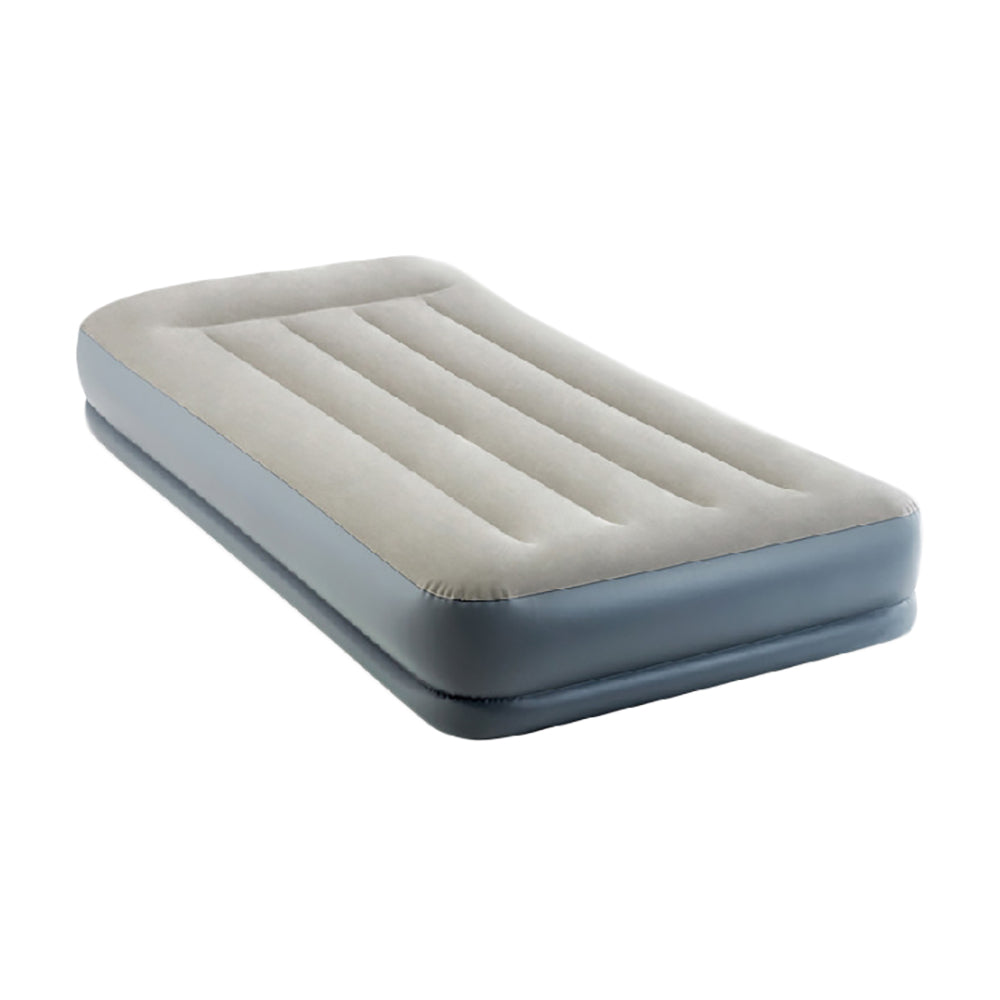 INTEX Dura-Beam Standard Pillow Rest Air Mattress – Queen Size 12in Inflatable Bed with Built-in Electric Pump