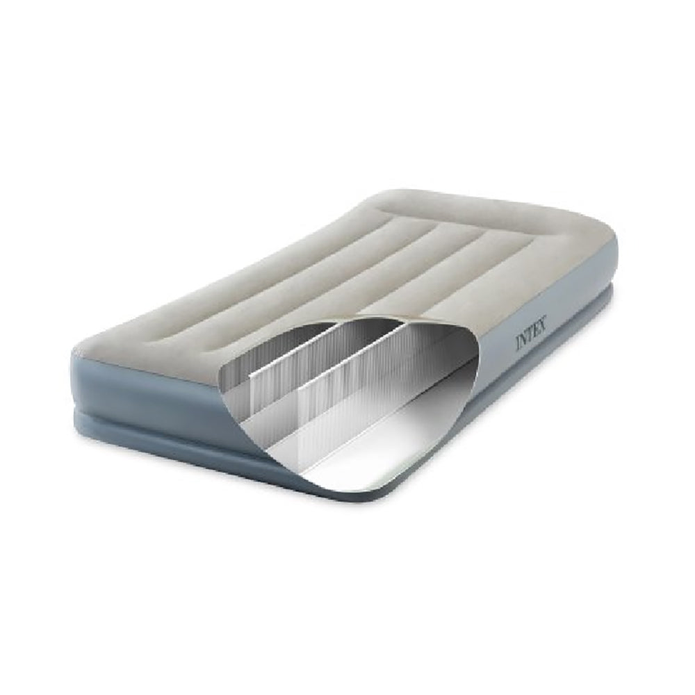 INTEX Dura-Beam Standard Pillow Rest Air Mattress – Queen Size 12in Inflatable Bed with Built-in Electric Pump - Image 2
