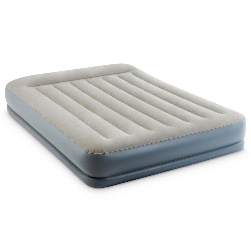 INTEX Queen Pillow Rest Mid-Rise Airbed – 12in High Inflatable Guest Mattress with Built-in AC Electric Pump - Image 4
