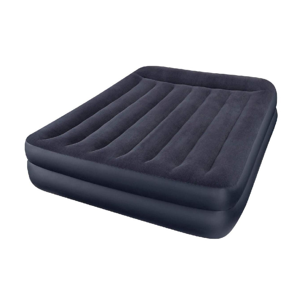 INTEX Twin Pillow Rest Raised Airbed – 16.5in High Fiber-Tech Inflatable Guest Bed with Built-in Pump
