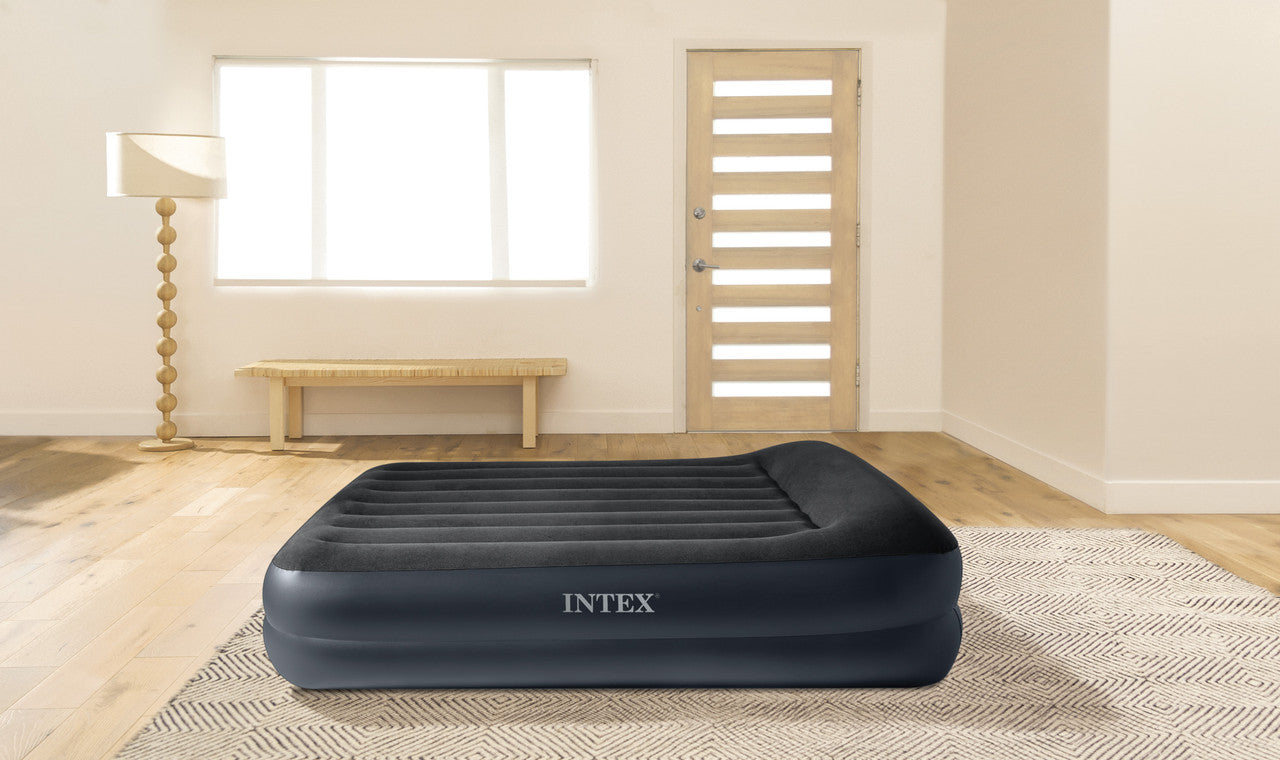 INTEX Dura-Beam Plus Pillow Rest Air Mattress – Queen Size 16.5in High Inflatable Bed with Built-in Pump - Image 4