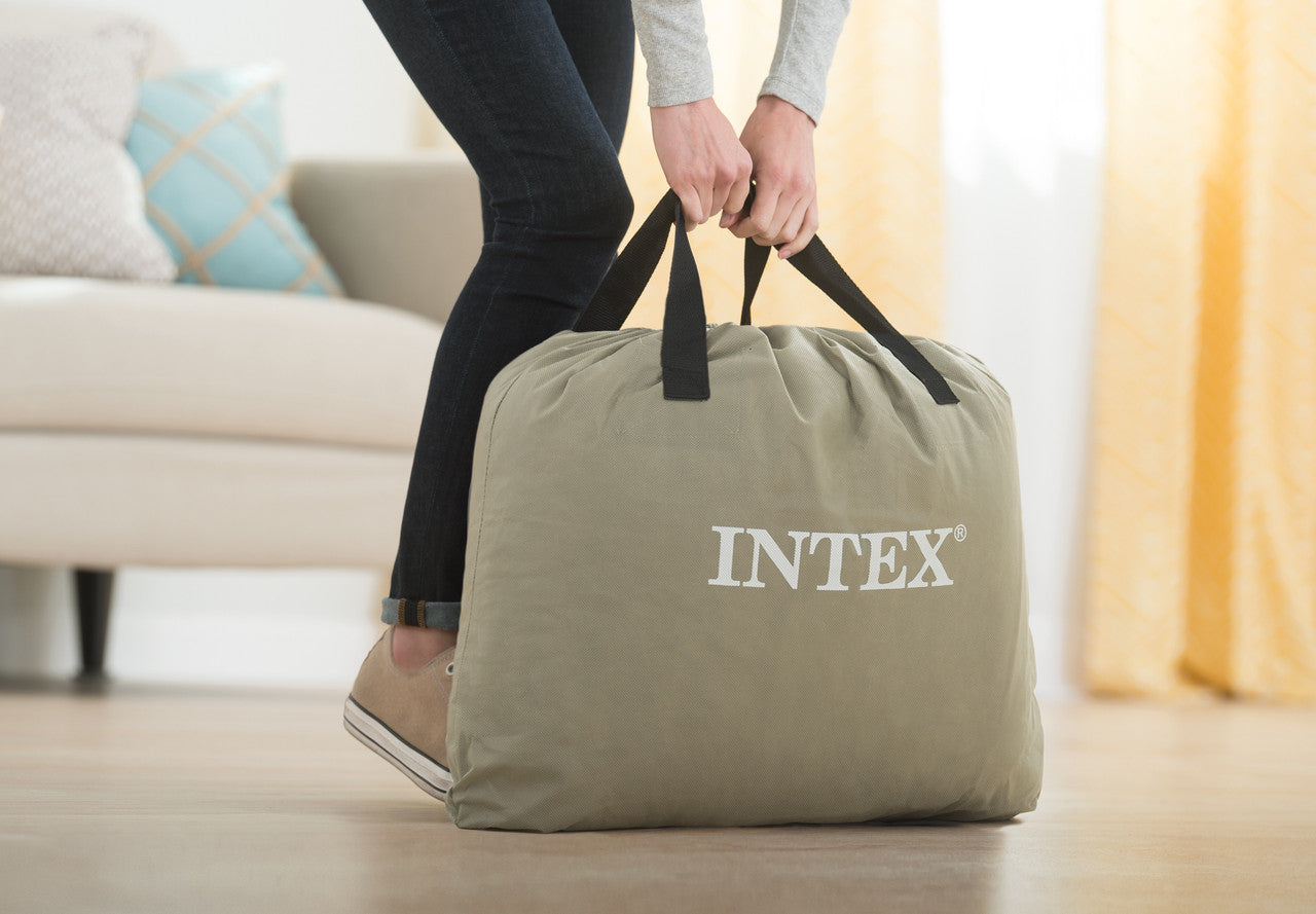 INTEX Dura-Beam Plus Pillow Rest Air Mattress – Queen Size 16.5in High Inflatable Bed with Built-in Pump - Image 5