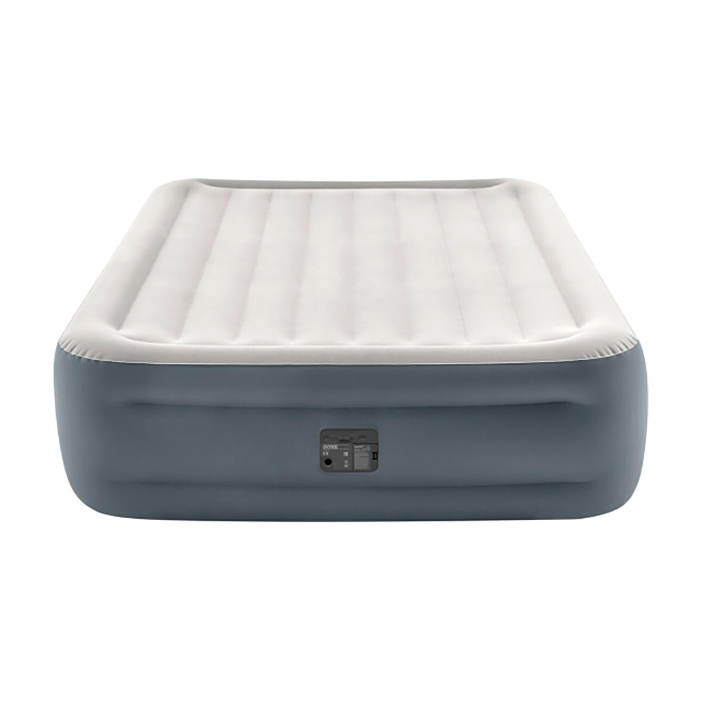 INTEX Queen Essential Rest Raised Airbed – Dura-Beam 18in Inflatable Mattress with Built-in High-Power Pump