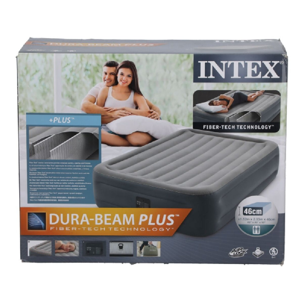 INTEX Queen Essential Rest Raised Airbed – Dura-Beam 18in Inflatable Mattress with Built-in High-Power Pump - Image 3