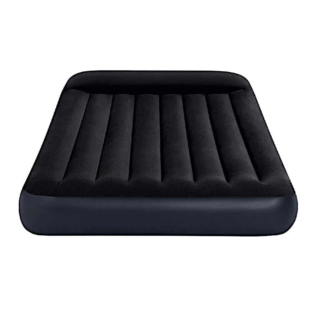 INTEX Full Size Pillow Rest Classic Airbed – Fiber-Tech Elevated Inflatable Guest Bed with Built-in AC Pump