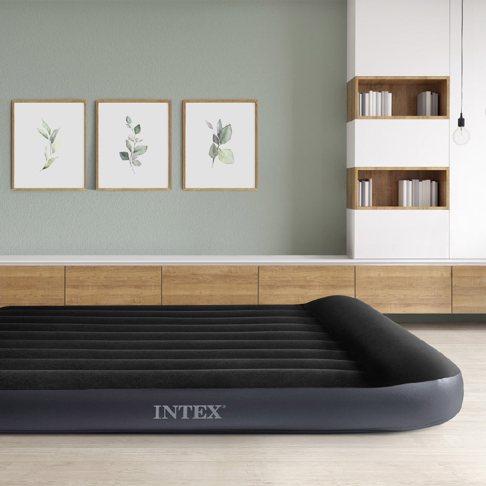 INTEX Full Size Pillow Rest Classic Airbed – Fiber-Tech Elevated Inflatable Guest Bed with Built-in AC Pump - Image 6