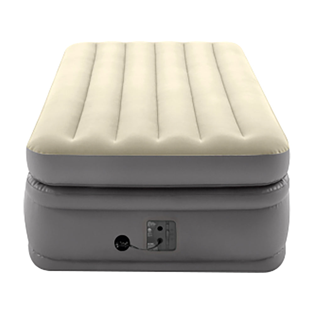 INTEX Twin Comfort Elevated Airbed – 16in High Dura-Beam Inflatable Mattress with Built-in Pump for Travel & Home
