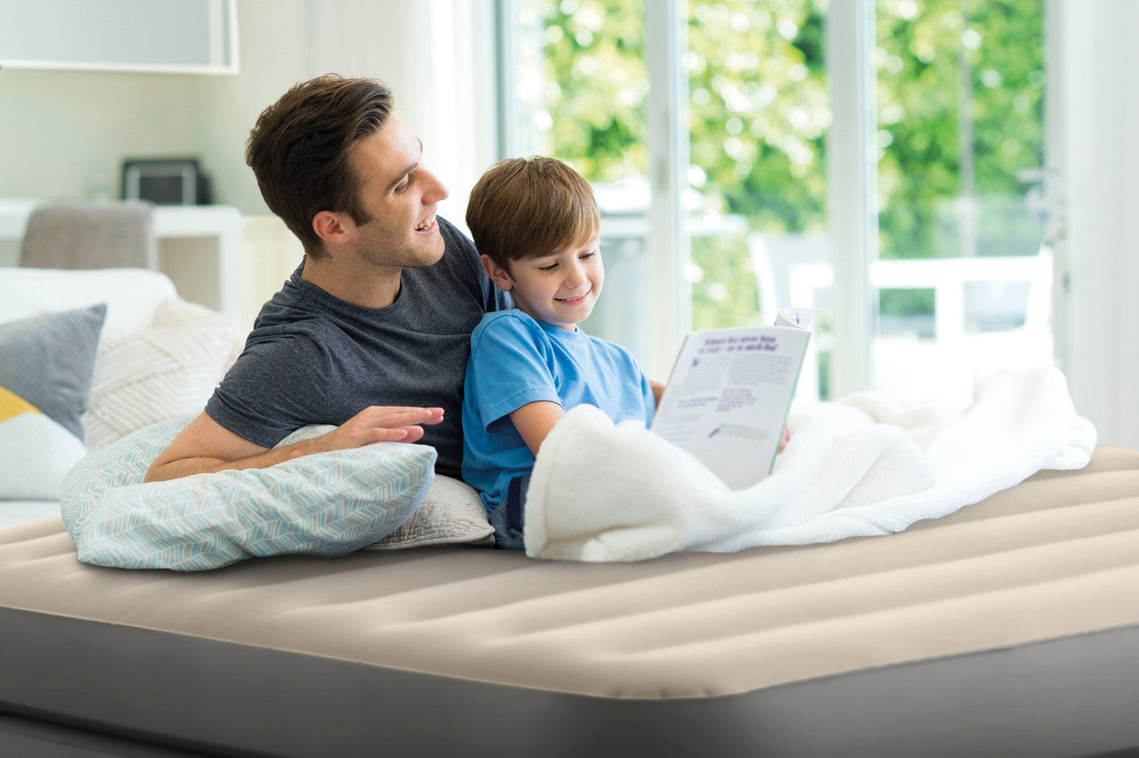 INTEX Queen Comfort Elevated Airbed – 16in High Raised Inflatable Mattress with Built-in Electric Pump (13+) - Image 5