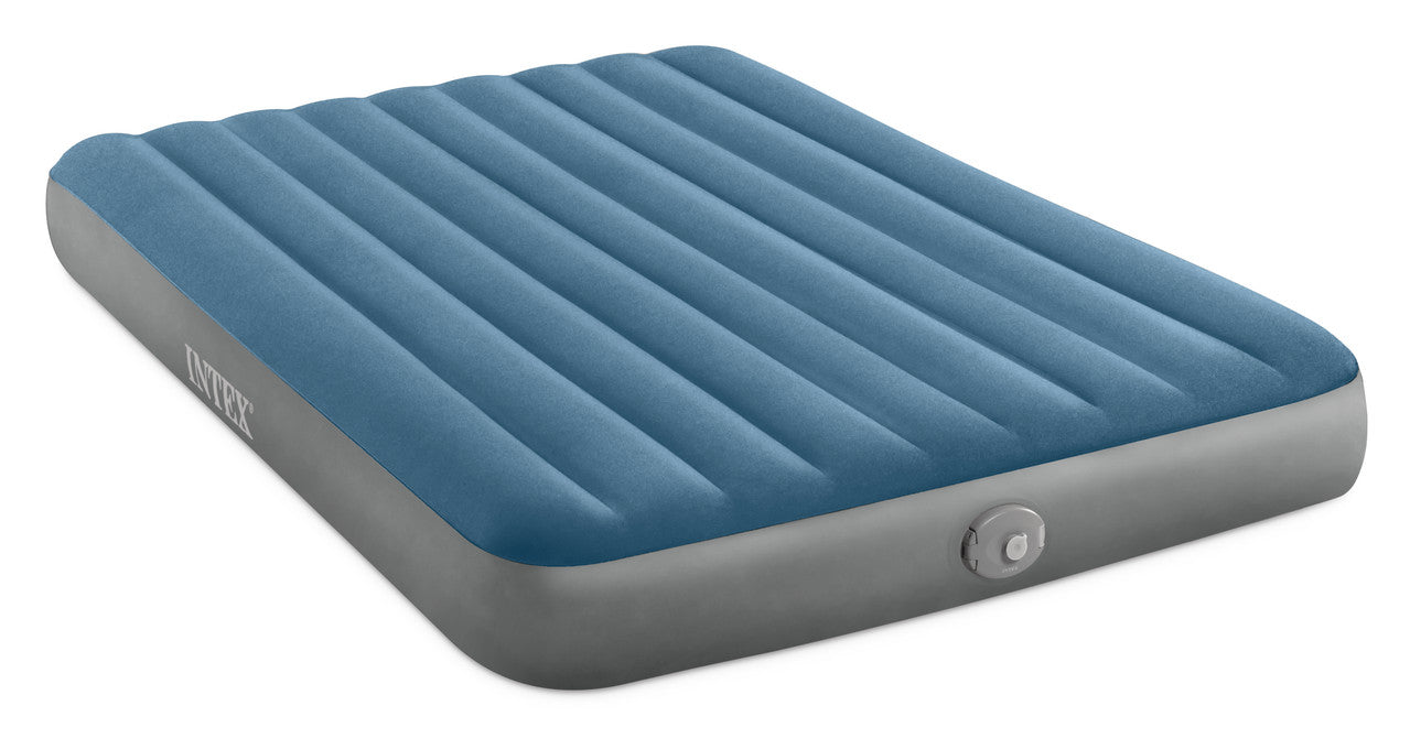 INTEX Queen Dura-Beam Prestige Downy Airbed – Elevated Inflatable Guest Bed with High-Power Built-in Pump