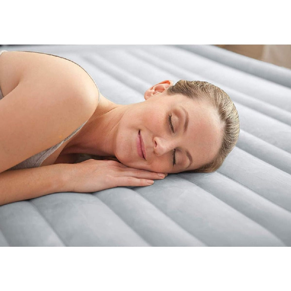 INTEX Queen Comfort-Plush Elevated Airbed – Dura-Beam Deluxe 18in Inflatable Mattress with Built-in AC Pump - Image 3