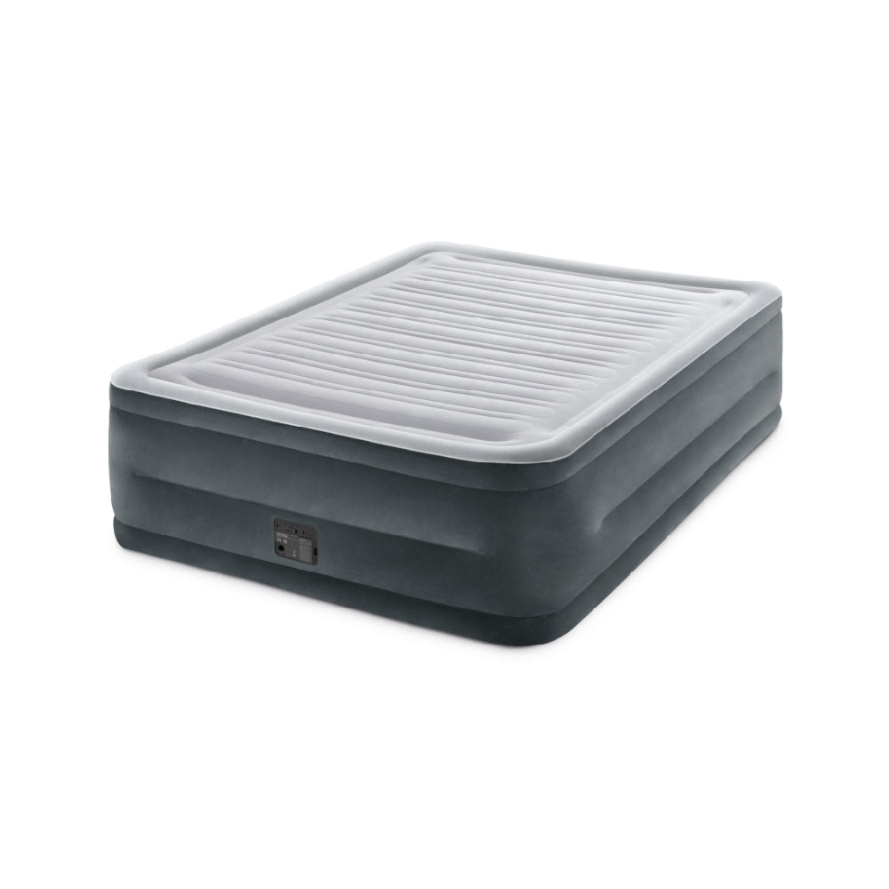 INTEX Queen Dura-Beam Hi-Rise Elevated Airbed – 20in High Inflatable Guest Mattress with Internal Electric Pump - Image 3