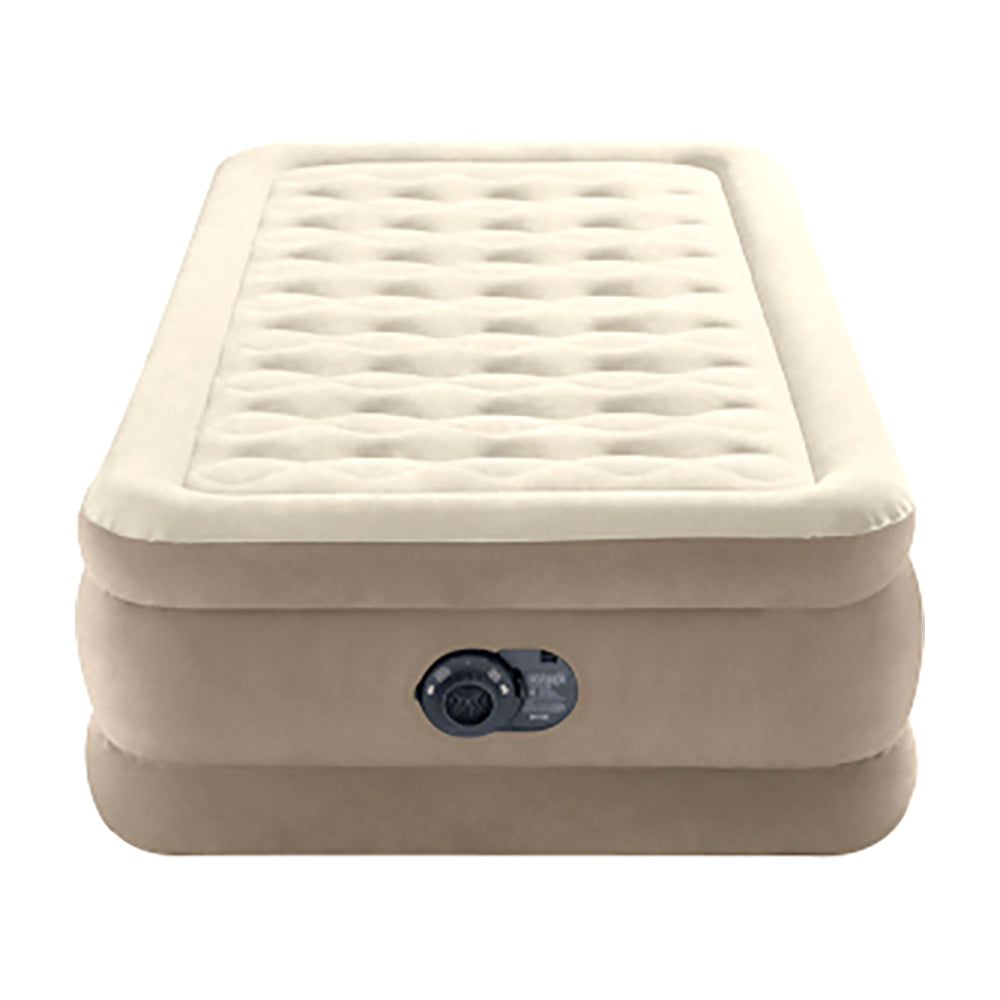 INTEX Twin Ultra Plush Airbed with Fiber-Tech – 18in Elevated Inflatable Mattress for Luxury Guest Sleeping
